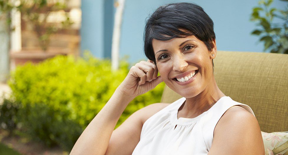 Woman with flawless smile